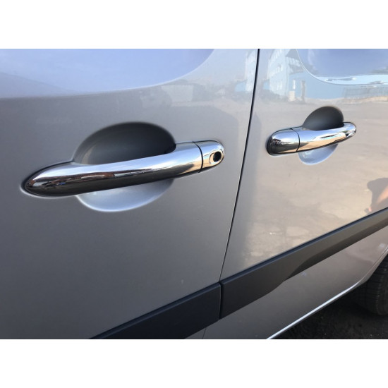 Накладки на ручки (нерж) 3 шт, Carmos - Турецька сталь для Renault Kangoo 2008-2020 рр Накладки на ручки (нерж) 3 шт, Carmos - Турецька сталь для Renault Kangoo 2008-2020 рр