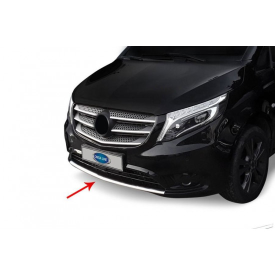 Накладки на передній бампер (нерж) для Mercedes Vito / V-class W447 2014-2024 рр Накладки на передній бампер (нерж) для Mercedes Vito / V-class W447 2014-2024 рр
