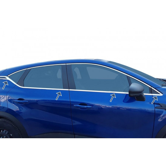 Окантовка вікон (8 шт, нерж.) для Renault Captur 2019-2024 рр Окантовка вікон (8 шт, нерж.) для Renault Captur 2019-2024 рр