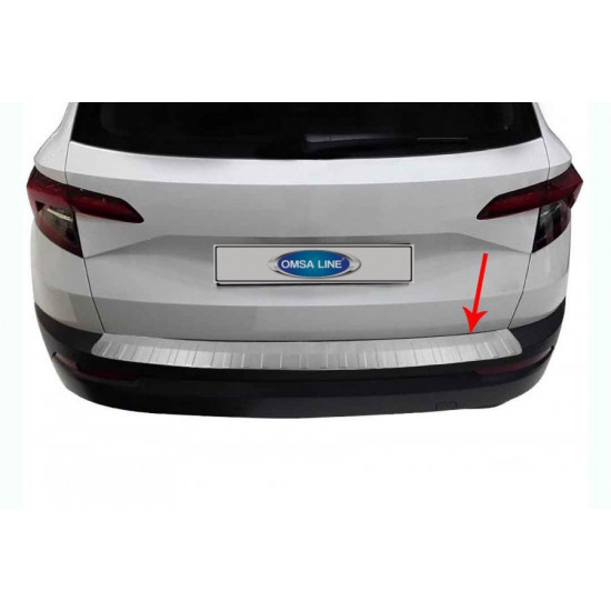 Накладка на задній бампер OmsaLine (нерж) для Skoda Karoq Накладка на задній бампер OmsaLine (нерж) для Skoda Karoq