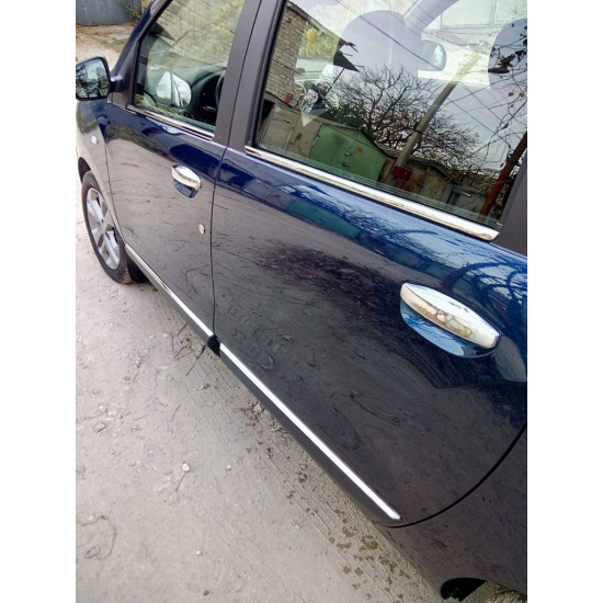 Накладки на ручки (4 шт., нерж.) Carmos - Турецька сталь для Dacia Lodgy 2012-2022 рр Накладки на ручки (4 шт., нерж.) Carmos - Турецька сталь для Dacia Lodgy 2012-2022 рр