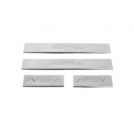 Накладки на пороги Carmos V2 (4 шт, нерж) для Opel Astra H 2004-2013рр Накладки на пороги Carmos V2 (4 шт, нерж) для Opel Astra H 2004-2013рр