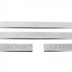Накладки на пороги Carmos V2 (4 шт, нерж) для Seat Leon 2013-2020 рр