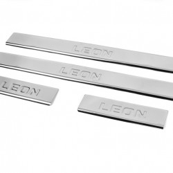 Накладки на пороги Carmos V2 (4 шт, нерж) для Seat Leon 2013-2020 рр