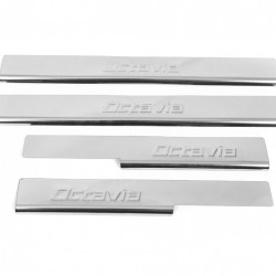 Накладки на пороги Carmos V2 (4 шт., нерж.) для Skoda Octavia III A7 2013-2019рр