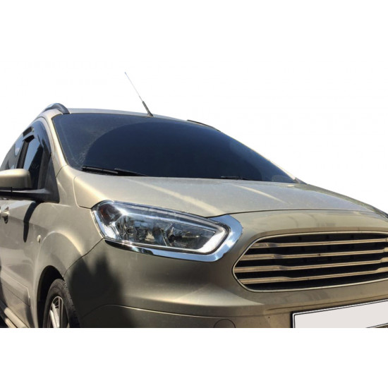 Вії на фари (2 шт., нерж) Carmos - Турецька сталь для Ford Courier 2014-2023 рр