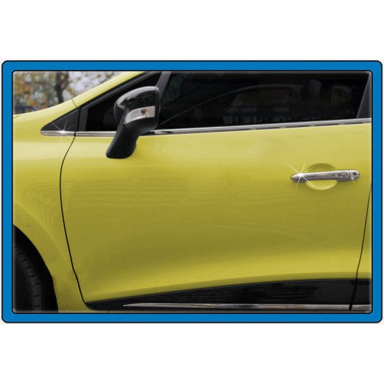 Накладки на дверні ручки HB (4шт, нерж) Carmos - Турецька сталь для Renault Clio IV 2012-2019 рр Накладки на дверні ручки HB (4шт, нерж) Carmos - Турецька сталь для Renault Clio IV 2012-2019 рр
