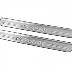 Накладки на пороги Carmos V2 (2 шт, сталь) для Peugeot 307