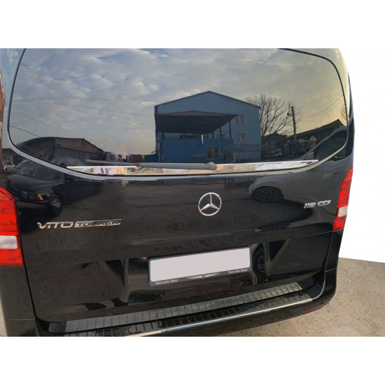 Кромка заднього скла (нерж) Carmos - Турецька сталь для Mercedes Vito / V-class W447 2014-2024 рр