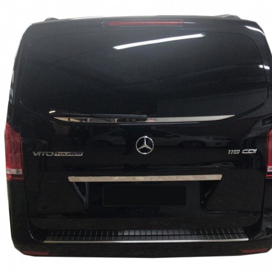 Кромка заднього скла (нерж) Carmos - Турецька сталь для Mercedes Vito / V-class W447 2014-2024 рр