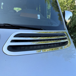 Накладки на повітрозабірник OmsaLine (2 шт., нерж) для Mercedes Sprinter W907/W910 2018-2024 рр