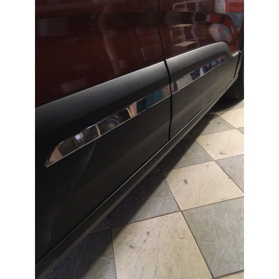 Накладки на молдинг дверей (нерж.) Carmos - Турецька сталь для Peugeot Partner/Rifter 2019-2024 рр Накладки на молдинг дверей (нерж.) Carmos - Турецька сталь для Peugeot Partner/Rifter 2019-2024 рр