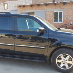 Бокові пороги Allmond Black (2 шт., алюміній) для Honda Pilot 2008-2015 рр