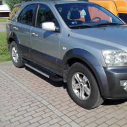 Бокові пороги RedLine V1 (2 шт., Алюміній) для Kia Sorento 2002-2009 рр