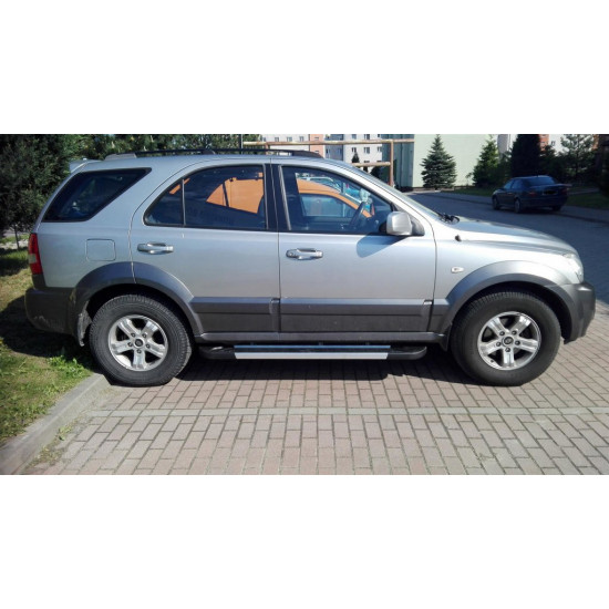 Бокові пороги RedLine V1 (2 шт., Алюміній) для Kia Sorento 2002-2009 рр