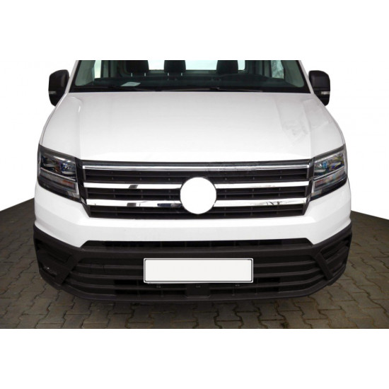 Накладки на решітку (4 шт, нерж) OmsaLine - Італійська нержавійка для Volkswagen Crafter 2017-2024 рр Накладки на решітку (4 шт, нерж) OmsaLine - Італійська нержавійка для Volkswagen Crafter 2017-2024 рр