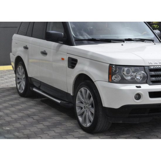 Бокові пороги Allmond Grey (2 шт., алюміній) для Range Rover Sport 2005-2013рр