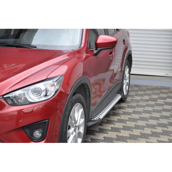 Бокові пороги Allmond Grey (2 шт., алюм) для Mazda CX-5 2012-2017рр