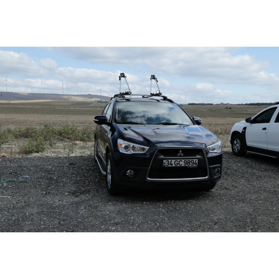 Бокові пороги Tayga Grey (2 шт., алюміній) для Mitsubishi Outlander 2006-2012рр