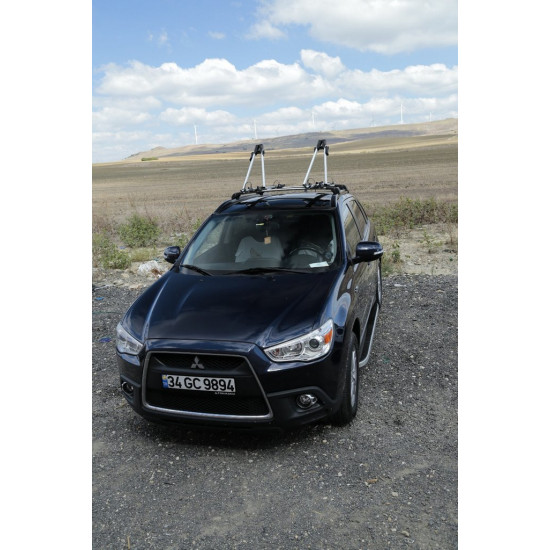 Бокові пороги Tayga Grey (2 шт., алюміній) для Mitsubishi Outlander 2006-2012рр