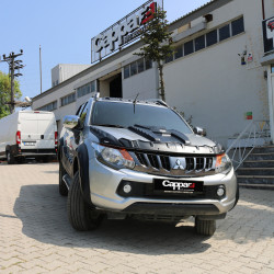 Комплект накладок на капот DRAGON (2015-2019, 3 шт) для Mitsubishi L200 рр