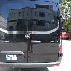 Кромка заднього скла Carmos (2 шт, нерж) для Mercedes Sprinter W907/W910 2018-2024 рр