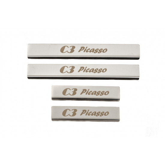 Накладки на пороги (Carmos) для Citroen C-3 Picasso 2010-2017рр
