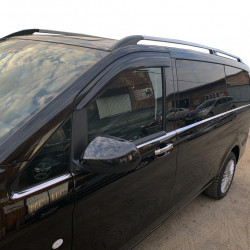 Нижні молдинги скла по всій довжині (8 шт., нерж) Carmos, L3 для Mercedes Vito / V-class W447 2014-2024 рр