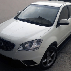 Бокові пороги Allmond Black (2 шт., Алюміній) для SsangYong Korando 2010-2019