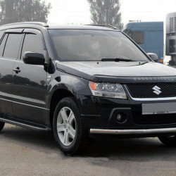 Бокові пороги Allmond Black (2 шт., алюміній) для Suzuki Grand Vitara 2005-2017 рр