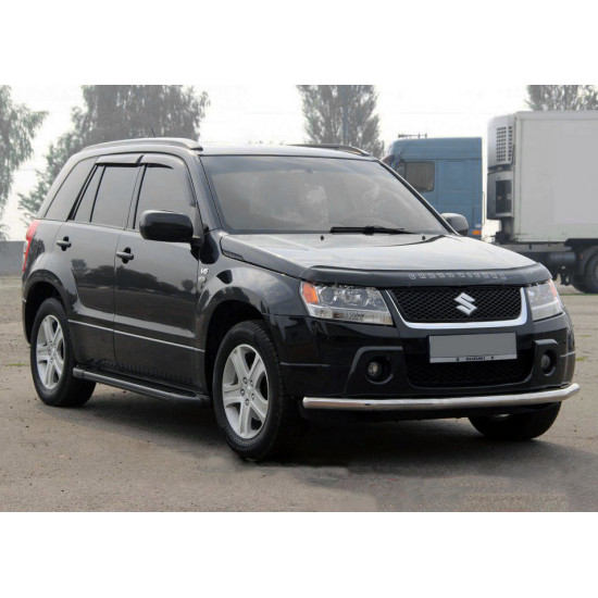 Бокові пороги Allmond Black (2 шт., алюміній) для Suzuki Grand Vitara 2005-2017 рр