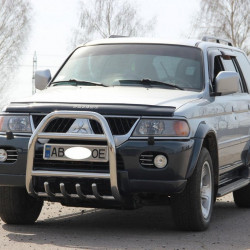 Кенгурятник QT007 (нерж) для Mitsubishi Pajero Sport 1996-2007