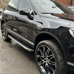 Бокові пороги BlackLine (2 шт, алюміній) для Volkswagen Touareg 2010-2018 рр