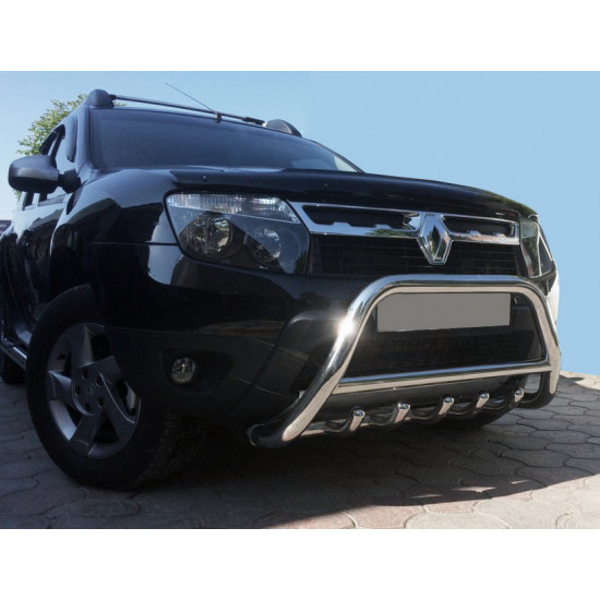 Кенгурятник без напису WT003 (нерж.) для Renault Duster 2008-2017 рр