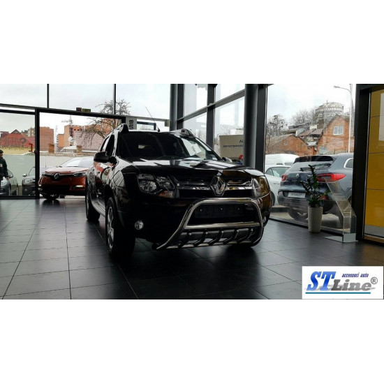 Кенгурятник без напису WT003 (нерж.) для Renault Duster 2008-2017 рр