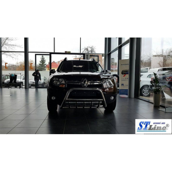 Кенгурятник без напису WT003 (нерж.) для Renault Duster 2008-2017 рр