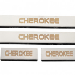 Накладки на пороги V-2 (4 шт, нерж) для Jeep Grand Cherokee WK2 2010-2024 рр