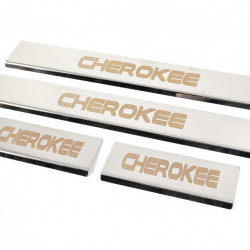 Накладки на пороги V-2 (4 шт, нерж) для Jeep Grand Cherokee WK2 2010-2024 рр