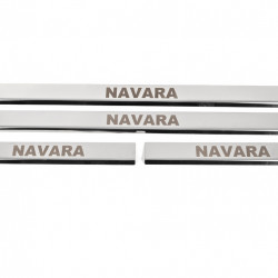 Накладки на пороги (4 шт, нерж) для Nissan Navara 2006-2015 рр