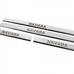Накладки на пороги (4 шт, нерж) для Nissan Navara 2006-2015 рр