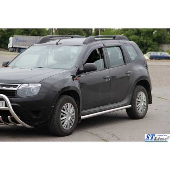 Бічні труби (2 шт., нерж.) d60 для Dacia Duster 2008-2018 рр