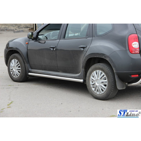 Бічні труби (2 шт., нерж.) d60 для Dacia Duster 2008-2018 рр