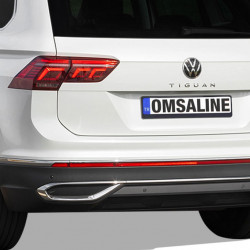 Накладки імітація вихлопних насадок 2020-2024 (3 шт, нерж) OmsaLine - Італійська нержавійка для Volkswagen Tiguan