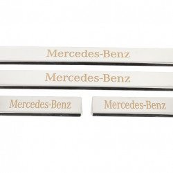Накладки на пороги Carmos (4 шт, нерж) для Mercedes C-class W204 2007-2015рр