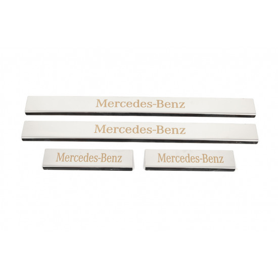 Накладки на пороги Carmos (4 шт, нерж) для Mercedes C-class W204 2007-2015рр
