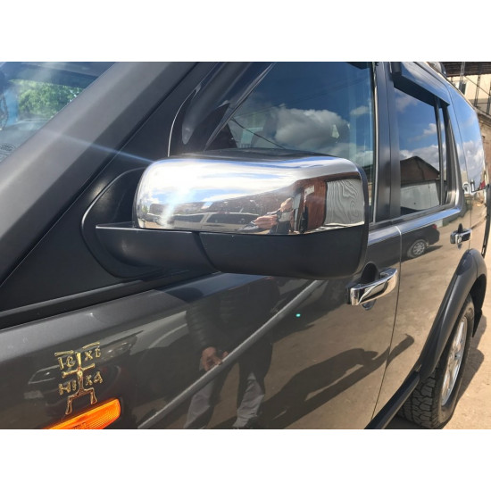 Накладки на дзеркала (2 шт, нерж) OmsaLine - Італійська нержавійка для Range Rover III L322 2002-2012 рр