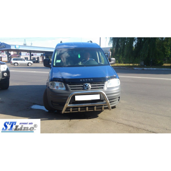 Кенгурятник WT003 (нерж) 50мм, без напису для Volkswagen Caddy 2004-2010 рр