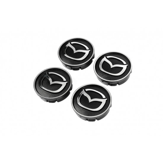 Ковпачки диски чорні maz5955tur-bl (59мм на 55мм, 4 шт) для Тюнінг Mazda Ковпачки диски чорні maz5955tur-bl (59мм на 55мм, 4 шт) для Тюнінг Mazda