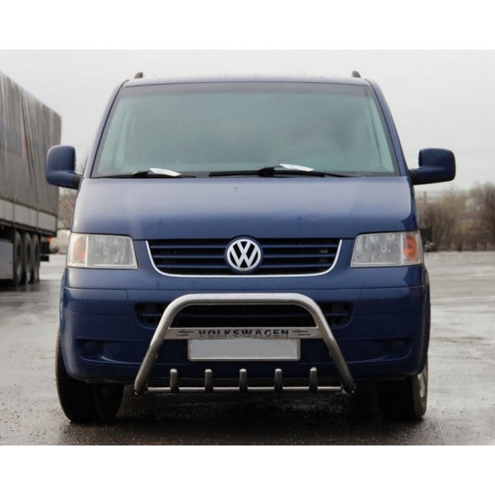 Кенгурятник WT003 (нерж) 50мм, без напису для Volkswagen T5 Caravelle 2004-2010 рр