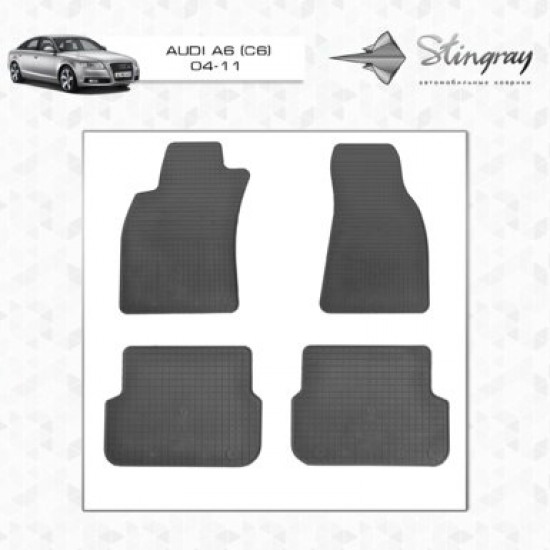 Гумові килимки (4 шт, Stingray Premium) для Ауди A6 C6 2004-2011 рр